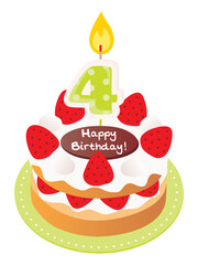 Birthday cake fresh cream 4 years old