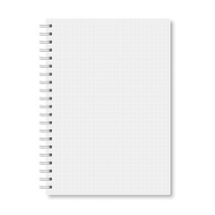 White realistic a5 notebook closed with shadows.