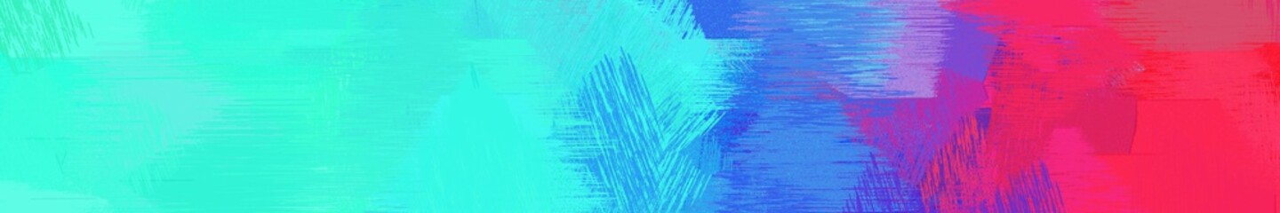 wide landscape graphic with artistic brush strokes background with turquoise, moderate pink and slate blue. can be used for wallpaper, cards, poster or banner