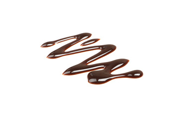 Tasty melted chocolate isolated on white background