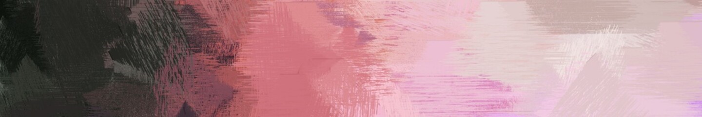 Obraz premium wide landscape graphic with abstract brush strokes background decoration with very dark blue, baby pink and indian red. can be used for background, canvas or poster