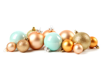 Christmas decorations isolated on white
