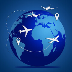 Global logistics delivery management system with aircraft