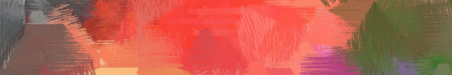 wide landscape graphic with art brush strokes background with indian red, dark olive green and tomato. can be used for background, canvas or poster