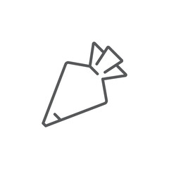 Icing bag with nozzle vector icon symbol isolated on white background