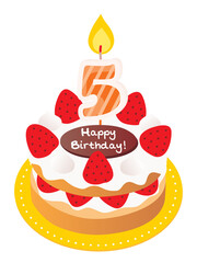 Birthday cake fresh cream 5 years old