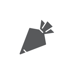 Icing bag with nozzle vector icon symbol isolated on white background