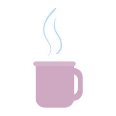 coffee mug with steam, hot drink isolated icon vector illustration design
