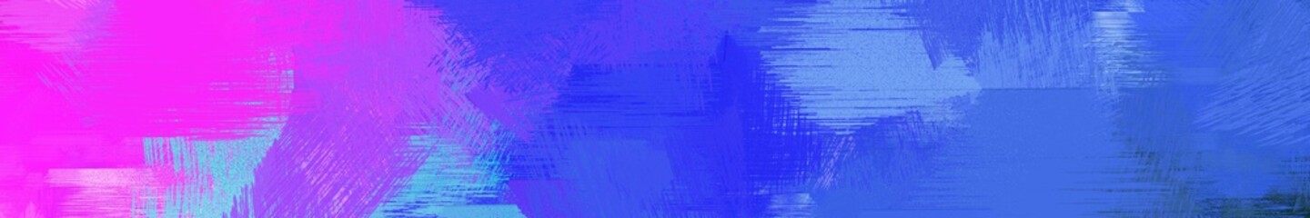 wide landscape graphic with art brush strokes background with royal blue, medium orchid and medium slate blue. can be used for background, canvas or poster
