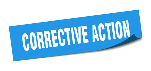 corrective action sticker. corrective action square isolated sign. corrective action label