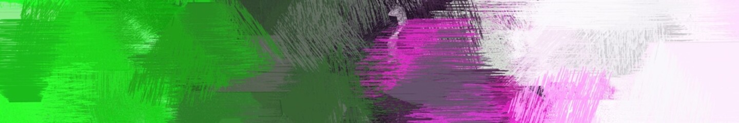wide landscape graphic with modern brush strokes background with pastel pink, lavender and forest green. can be used for background, canvas or poster