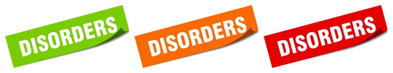 disorders sticker. disorders square isolated sign. disorders label