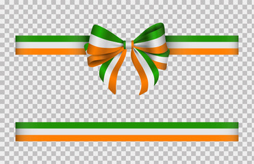 Bow and ribbon with irish flag colors. Irish bow and ribbon