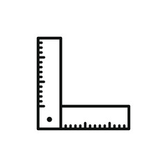 Holding ruler icon with outline style design