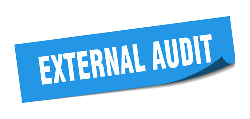 external audit sticker. external audit square isolated sign. external audit label