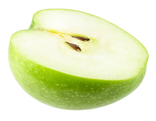 Green apple isolated on white background with clipping path