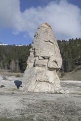 Liberty cap, mammoth hot springs, Yellowstone national park, USA