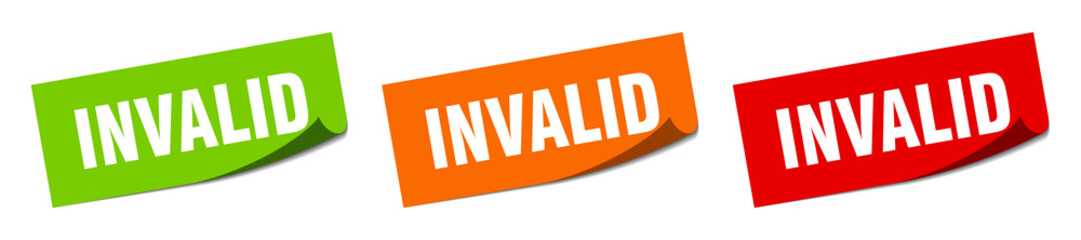 invalid sticker. invalid square isolated sign. invalid label
