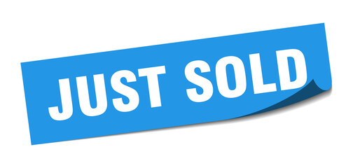 just sold sticker. just sold square isolated sign. just sold label