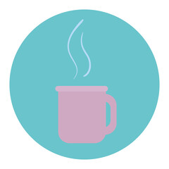coffee mug with steam, hot drink isolated icon vector illustration design