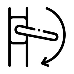 push handle to open window closure icon vector. push handle to open window closure sign. isolated contour symbol illustration