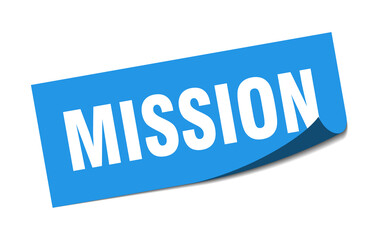 mission sticker. mission square isolated sign. mission label