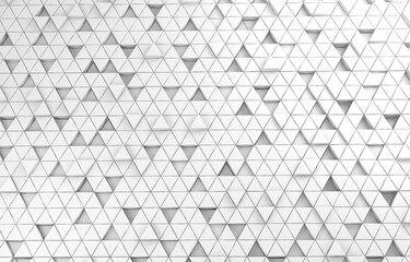 Fototapeta premium White triangular abstract background. Modern grunge triangle surface. 3d Rendering grid structure.