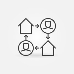 Work From Home vector thin line concept icon or design element