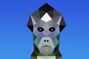 gros plan de la tête d'un singe atèle au brésil en origami