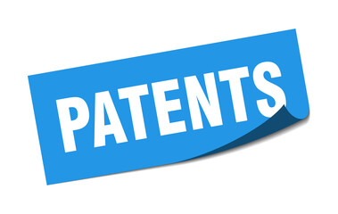 patents sticker. patents square isolated sign. patents label