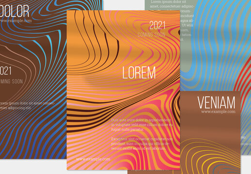 Crimson Orange Blue Vertical Flyer Layout with Abstract Wavy Shape