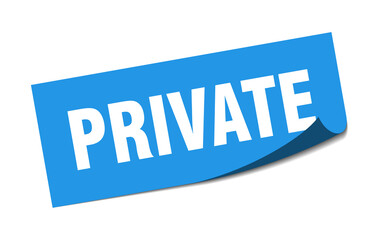 private sticker. private square isolated sign. private label