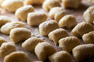 A close up of food: italian gnocchi