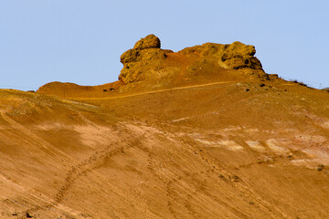 Namafjall, a high-temperature geothermal area with fumaroles and mud pots in Iceland