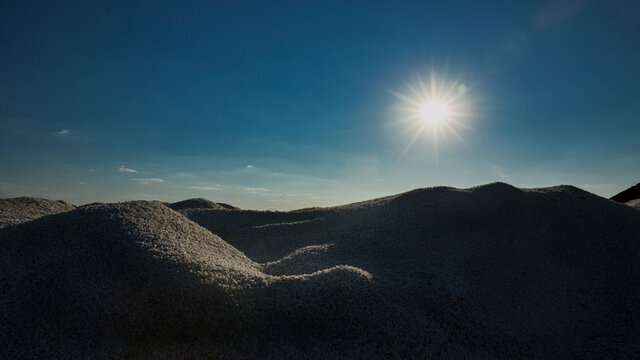 The art of sailt hill. Picture of dried salt pile which was processed already