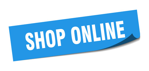 shop online sticker. shop online square isolated sign. shop online label