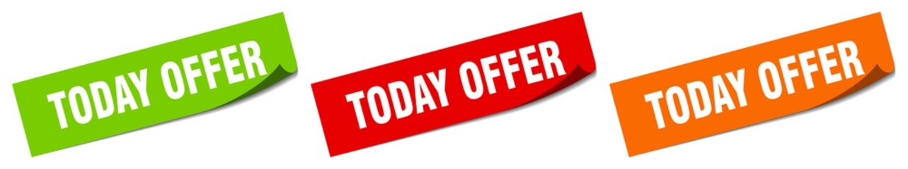 today offer sticker. today offer square isolated sign. today offer label