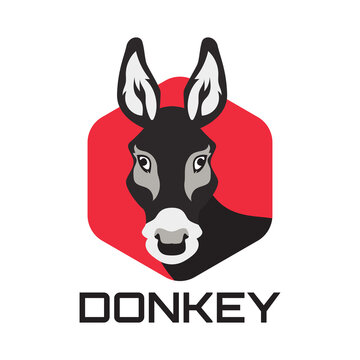 donkey logo isolated on white background. vector illustration
