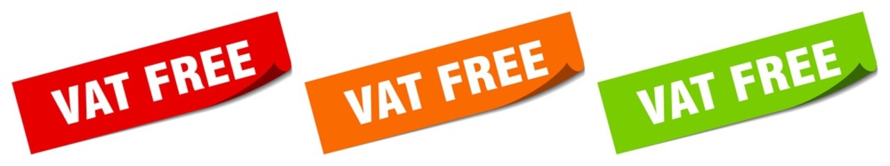 vat free sticker. vat free square isolated sign. vat free label