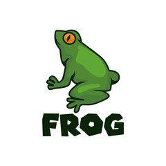 green frog logo isolated on white background. vector illustration