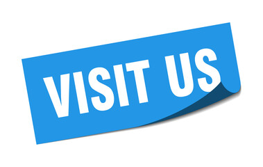 visit us sticker. visit us square isolated sign. visit us label