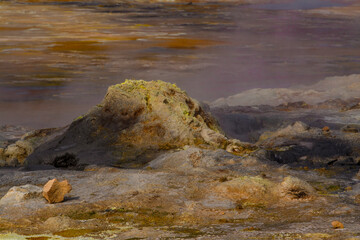 Namafjall, a high-temperature geothermal area with fumaroles and mud pots in Iceland