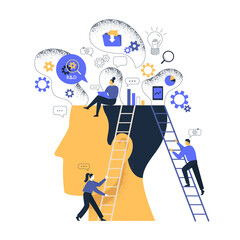 Research and development Labs R and D concept illustration. Team studies emerging and cutting-edge technologies looking for high-value ways to leverage for clients.