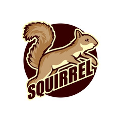 squirrel logo isolated on white background vector illustration
