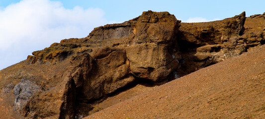 Namafjall, a high-temperature geothermal area with fumaroles and mud pots in Iceland