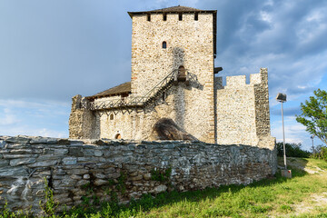 Fototapeta na wymiar Vrsac, Serbia - June 04, 2020: Vrsac fortress in Serbia. Landmark architecture on Vojvodina district. Vrsac Castle formerly known as 