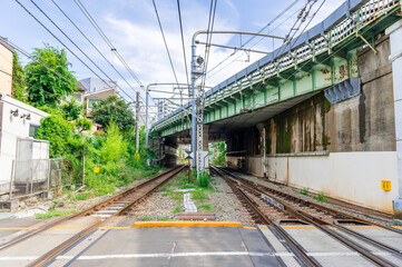 Fototapeta premium 東京都新宿区新宿駅前から見た東京のビル群の景色