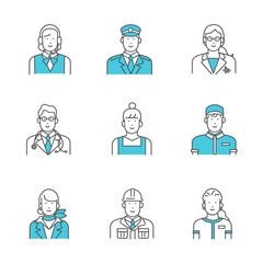 様々な職業の働く人たち　イラスト素材セット