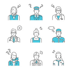 様々な職業の働く人たち　イラスト素材セット