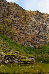 Nature of the Asbyrgi canyon, the north of Iceland
